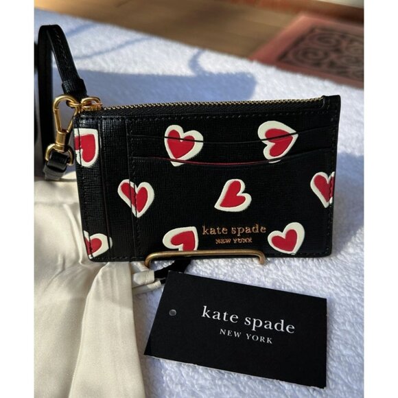 Kate Spade Morgan Stencil Hearts Card Case Wristlet Wallet KE351 NWT - Picture 8 of 10